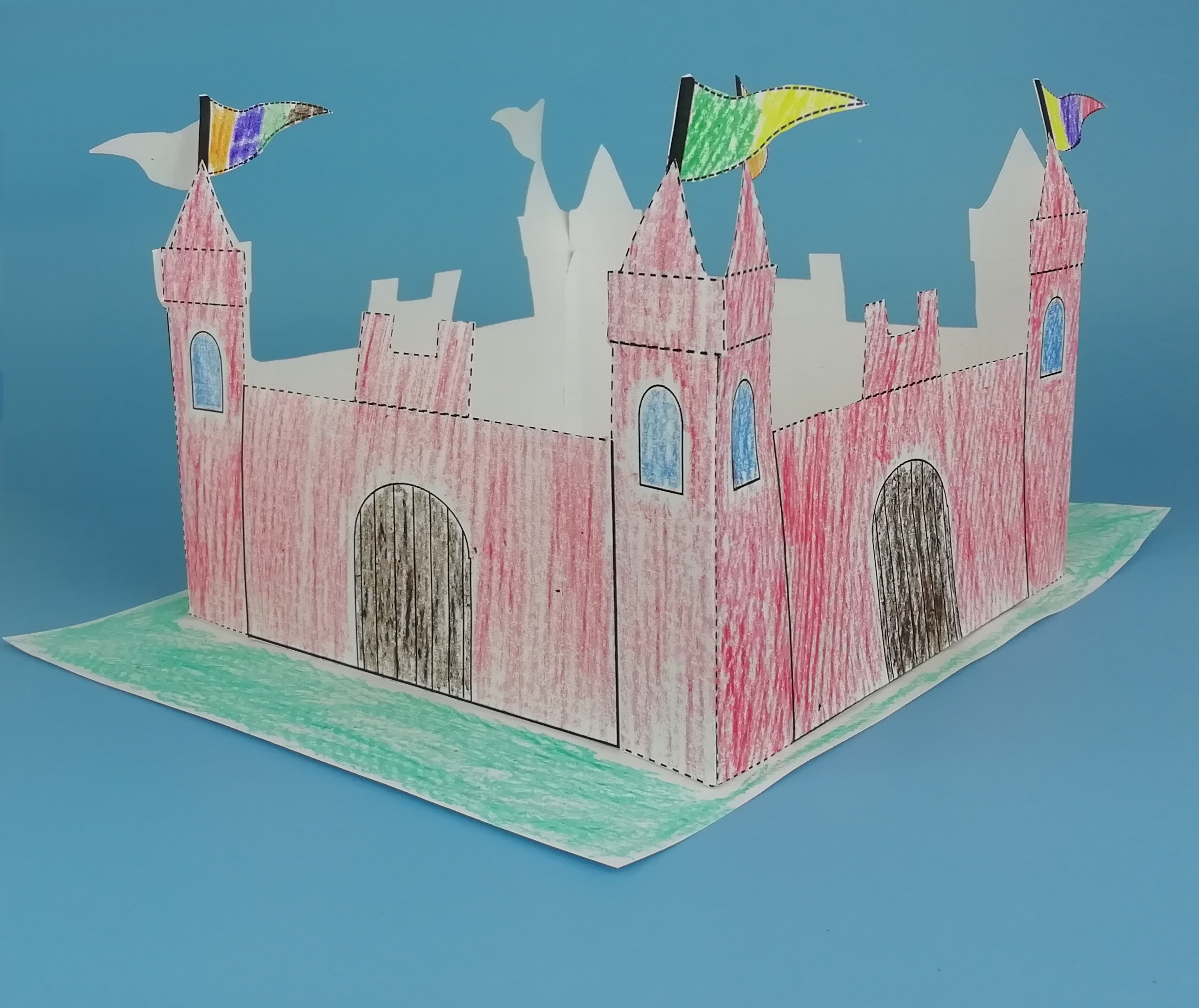 Coloring book fairy princess castle children Vector Image